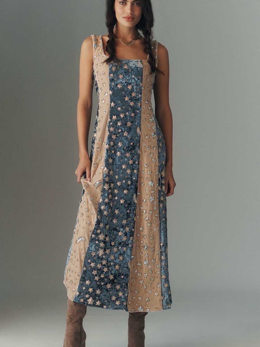 Anthropologie - celia b noctis embellished midi dress